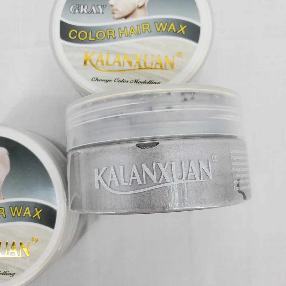 KALANXUAN Gray Color Hair Wax Temporary Hair Dye Styling Pomade Lot of 3 New‎
